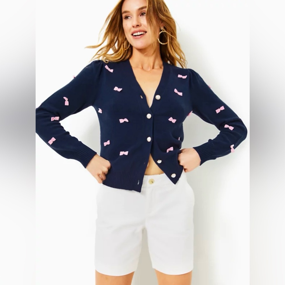 NWT NIB LILLY PULITZER 7" Shara Mid-Rise Stretch Short Resort White 16